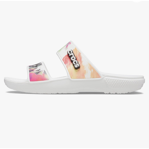 Classic Crocs Tie Dye Graphic Sandal White/Multi Relaxed Fit M9/W11 Unisex